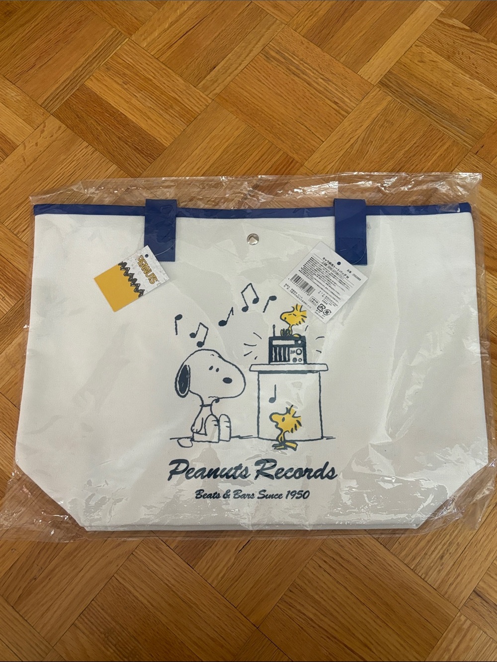 Peanuts White & Blue Canvas Tote Bag